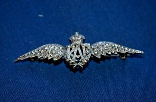 Wwii British Sweetheart Pin,  Marcasite Royal Air Force Wings