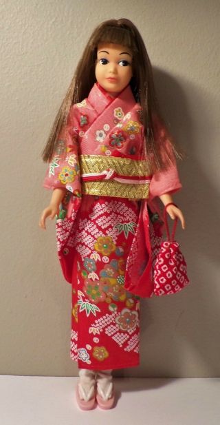 Vintage Skipper Japanese Exclusive Pink Skin Straight Leg Complete Kimono Outfit