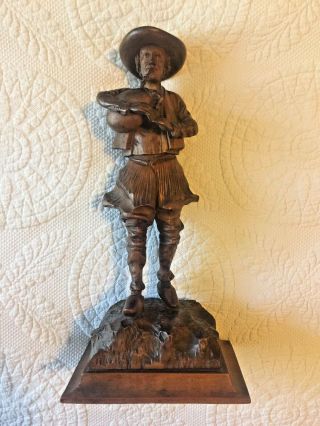 Vintage Black Forest Hand Carved Wooden 13 1/2 " Man Figure