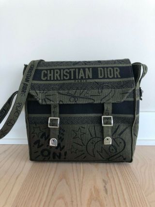 Rare Christian Dior Diorcamp Oblique Book Tote Messenger Bag Saddle Bag Diorama