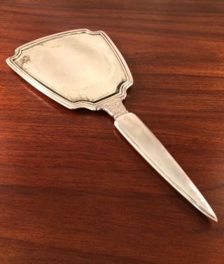 CHARLES THOMAE & SONS STERLING SILVER & GUILLOCHE (ENAMEL) HAND MIRROR NO MONO 5