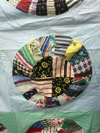 Antique Vintage Quilt TOP Colorful Pieced 77 