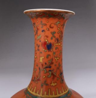 Fine Antique Chinese Porcelain Dragon Famille - Rose Vase Yongzheng Marked 4