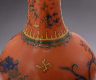 Fine Antique Chinese Porcelain Dragon Famille - Rose Vase Yongzheng Marked 5