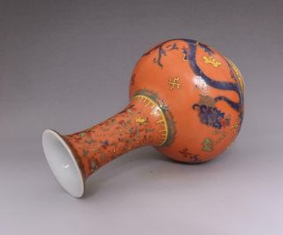 Fine Antique Chinese Porcelain Dragon Famille - Rose Vase Yongzheng Marked 8