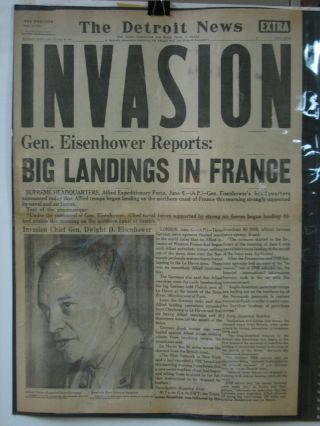 Invasion Big Landings In France Newspaper D - Day June 6,  1944