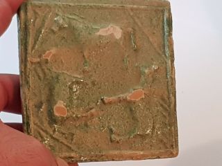 Fantastic Extremely Rare Ancient Ceramic Roman Tile/animal Figures.  160 Gr.  101 Mm