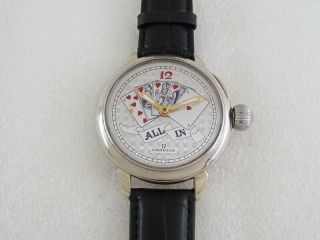 Omega All In Playing Cards Poker Antique 1912 - 1916 Swiss Men ' s Watch Serviced 3