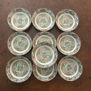 Set 10 Antique Chinese Canton Famille Rose Medallion 5 in BUTTERFLY Bowls CHINA 4