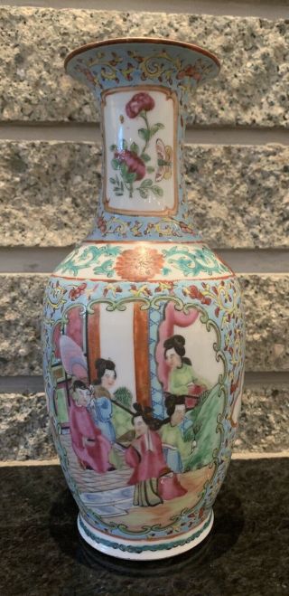 Chinese Exquisite Antique Hand - Painted Famille Rose Medallion Vase Nr