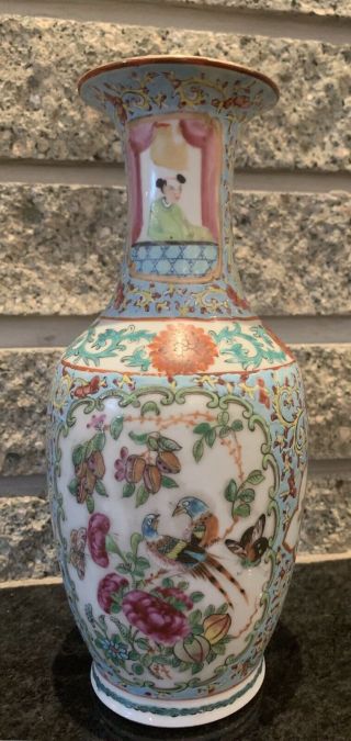 Chinese Exquisite Antique Hand - Painted Famille Rose Medallion Vase NR 3