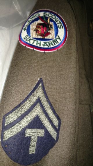 Wwii Era - Eisenhower / Ike Jacket With 6th Army / Alamo Scouts Pto Insignia