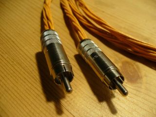 Vintage Western Electric 22GA Solid Silk 1M Reference RCA Interconnect Cables 2