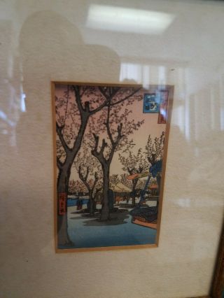 Utagawa Hiroshige SET OF 6 ANTIQUE JAPANESE MINIATURE WOODBLOCK PRINTS FRAMED 2