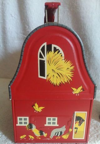 VINTAGE 1958 OPEN DOOR BARN DOME LUNCHBOX w/ TAG & THERMOS 3