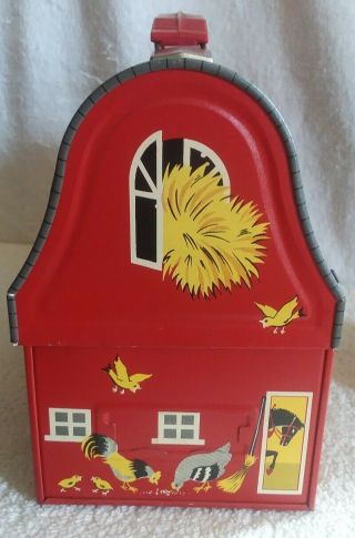 VINTAGE 1958 OPEN DOOR BARN DOME LUNCHBOX w/ TAG & THERMOS 5