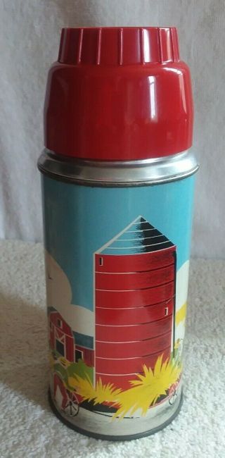 VINTAGE 1958 OPEN DOOR BARN DOME LUNCHBOX w/ TAG & THERMOS 8
