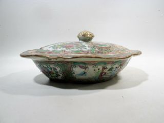 Late 19thC Chinese Famille Rose Medallion Oval Casserole Polychrome Enamels 4