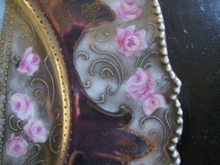 Antique RS Prussia Porcelain Portrait Plate KeyHole Summer Season Art Nouveau 3