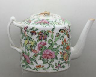 Stunning Antique Chinese Famille Rose Porcelain Teapot Tungzhi Reign C1860s