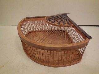Vintage Japanese Bent - Woven Bamboo Basket With Lid - Check This One Out