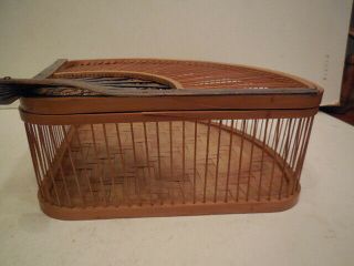 Vintage Japanese Bent - Woven Bamboo Basket with Lid - CHECK THIS ONE OUT 3