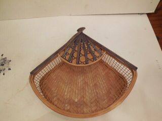 Vintage Japanese Bent - Woven Bamboo Basket with Lid - CHECK THIS ONE OUT 5