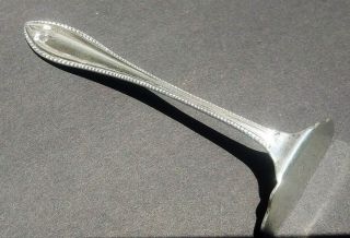 Antique Solid Sterling Silver Baby Food Pusher - French Fleur De Lis & Bead Pat.