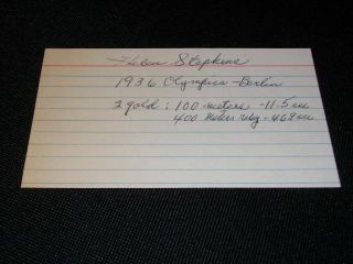 1936 Berlin Olympics Helen Stephens (d.  94) Auto Signed Vintage 3x5 Index Card M7
