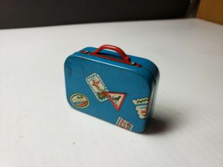 Vintage 1950s Made In Japan Tin Toy Suitcase For Playset