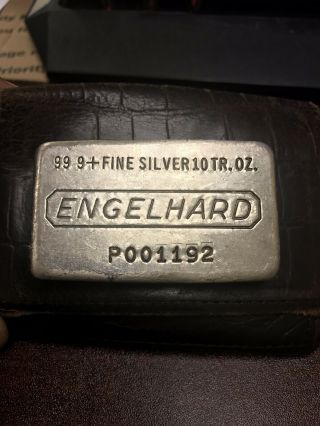 Very Rare Vintage Engelhard Tier 1 10 Oz Silver Bar P Low Serial Number