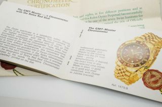 VINTAGE ROLEX GMT MASTER INSTRUCTION BOOK / BOOKLET AND PAPERS c1976 $1 N/RES 5