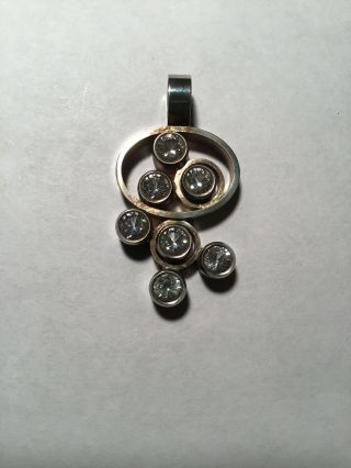 Modernist Jewelry Kupittaan Kulta Finland Sterling Silver Rock Crystal Pendant