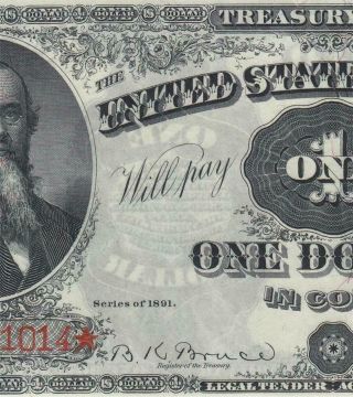 1891 UNITED STATES TREASURY NOTE $1 