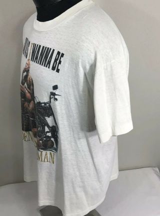 VTG Dennis Rodman T Shirt Bas As I Wanna Be 90s Bulls Book Promo Tee XL 6