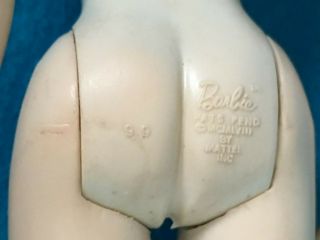 VINTAGE 2 or 3 1959 - 1960 850 MATTEL PONYTAIL T.  M BARBIE BODY ONLY EXC MINTY 3