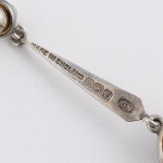 Vtg Art Deco Arts & Crafts Sterling Silver Citrine Necklace Pendant Earrings Set 8