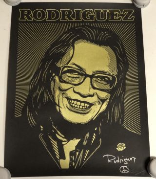 Sixto Rodriguez Hand Signed Lithograph Poster Searching For Sugarman Rare Wow