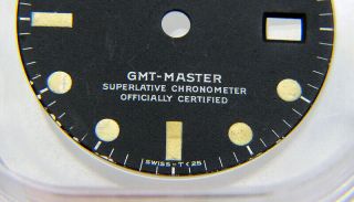 Vintage Factory Rolex GMT - MASTER 1675 Matte Black Tritium Watch Dial 3