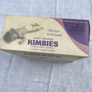 Kimbies Vintage 1972 12 CT BOX Toddler Disposable DIapers 2