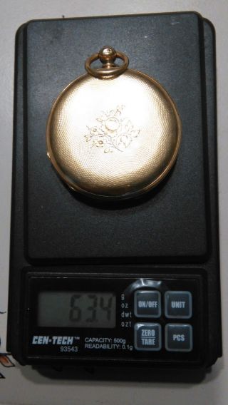 18k Solid Gold Antique Swiss pocket Watch 9
