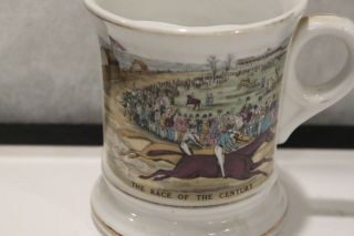 Vintage The Race Of The Century Horse Racing Mustache Cup / Shaving Mug 2