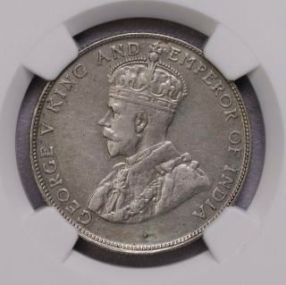Ngc - Au50 1920 Straits Dot Below Bust 50cents Silver Rare Type