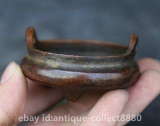 2.  2 " Curio Chinese Bronze Tripedal Binaural Xuande Furnace Incense Burner Censer