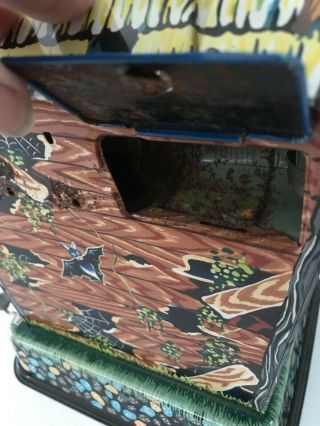 Vintage Marx Hootin Hollow Haunted House Tin Battery Operated Toy complete 6