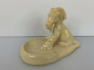 Vtg Catalina Island Goat Smoking Tray Ashtray Art Pottery Mountain Goat