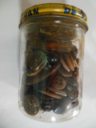 1 Pound Rusty Old Jar Older Buttons Age ?? Barn Finds Note Cant Open Jar