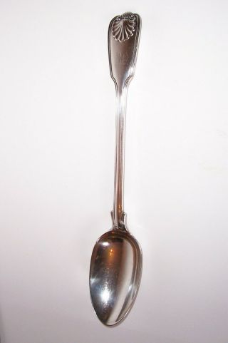 British Sterling Basting Stuffing Spoon Fiddle Thread Shell Circa 1848 212 Grams