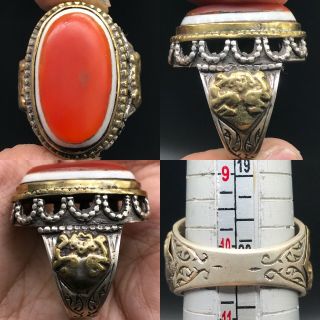 Wonderful Antique Lovely Agate Stone Silver Lovely Ring