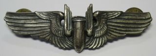 Vintage Usaaf Wwii Ww2 Sterling Silver Aerial Gunner 3 " Wings Badge